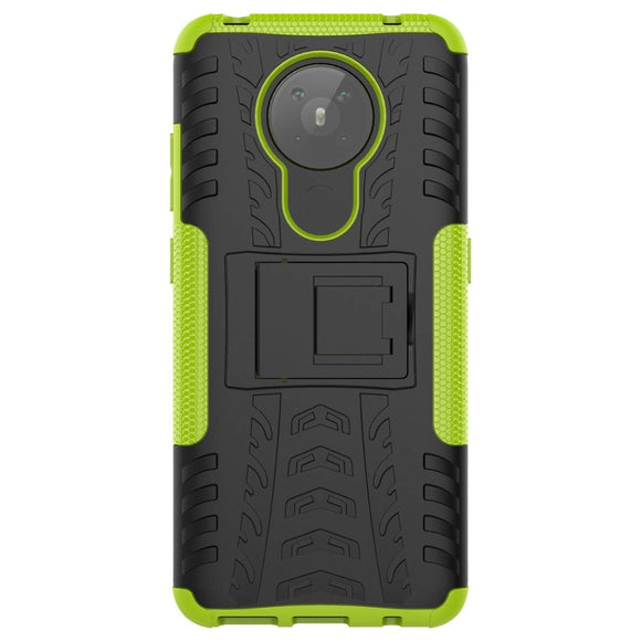Nokia 5.3 Cool Tyre Håndværker Cover m. Stander - Sort / Grøn