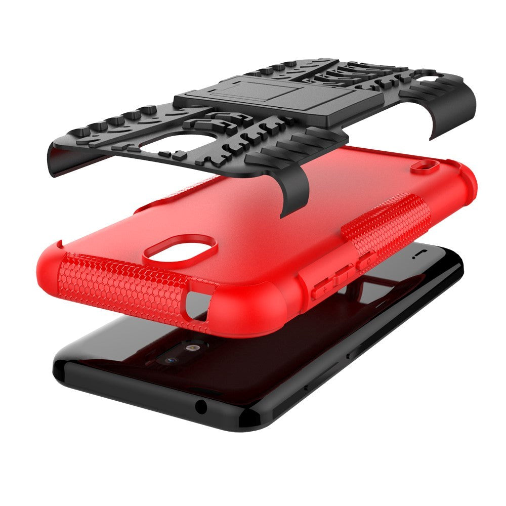 Nokia 1.3 Cool Tyre Håndværker Cover m. Stander - Sort / Rød