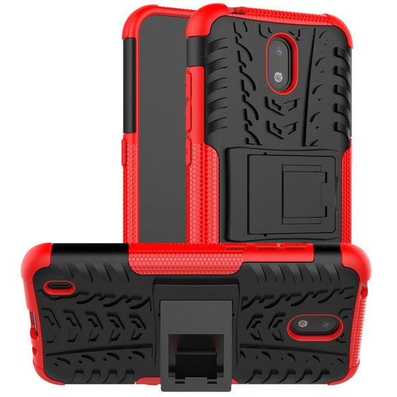Nokia 1.3 Cool Tyre Håndværker Cover m. Stander - Sort / Rød