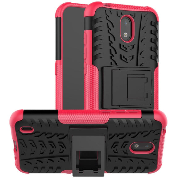 Nokia 1.3 Cool Tyre Håndværker Cover m. Stander - Sort / Pink