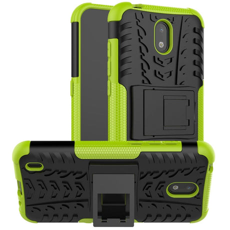 Nokia 1.3 Cool Tyre Håndværker Cover m. Stander - Sort / Grøn