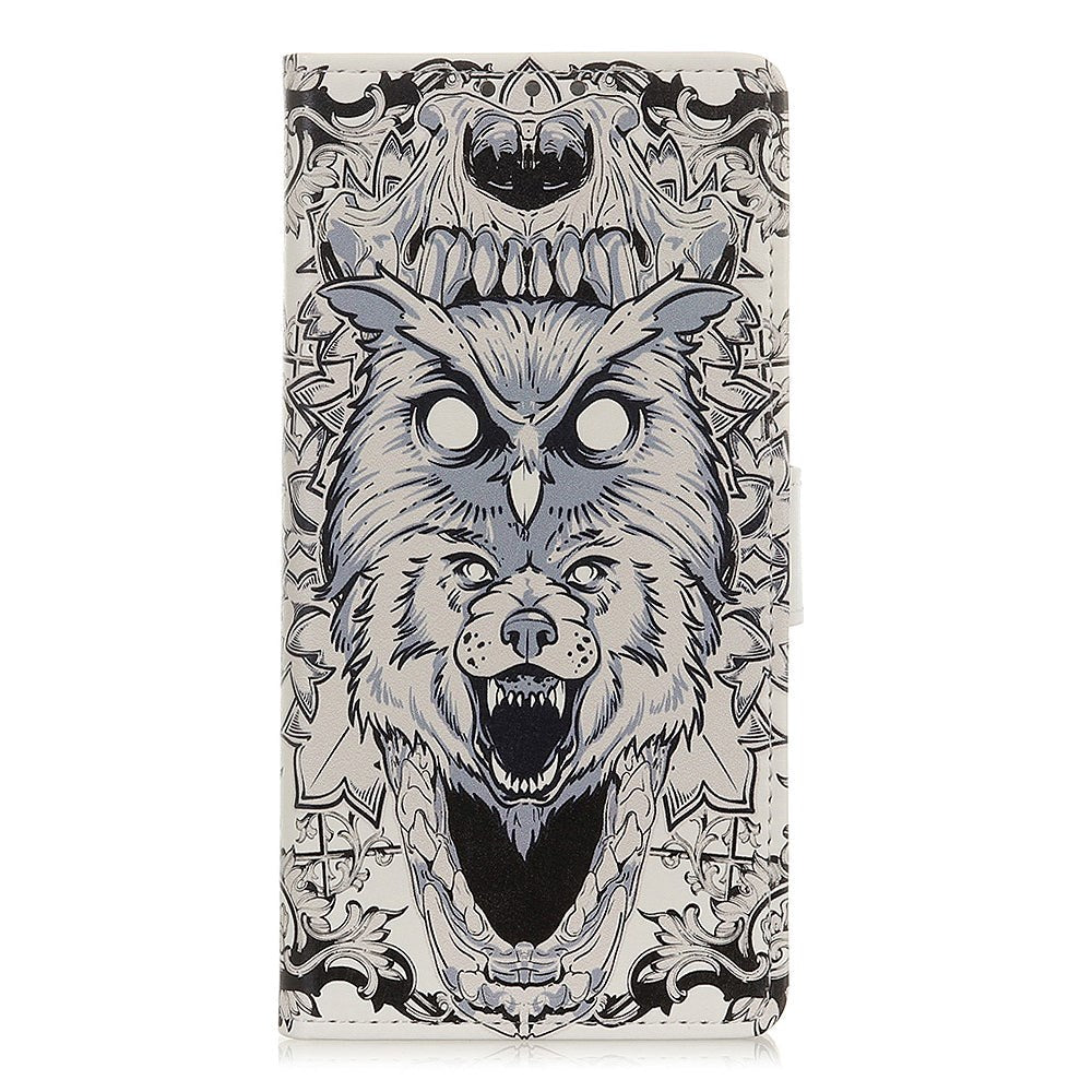 Nokia 3.4 Læder Cover m. Pung - Abstrakt Ulv