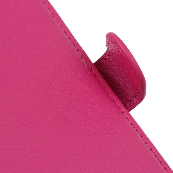 Nokia 2.4 Litchi Læder Cover m. Pung - Lyserød