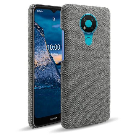 Nokia 3.4 Stofbetrukket Plastik Cover - Mørke Grå