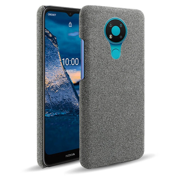 Nokia 3.4 Stofbetrukket Plastik Cover - Mørke Grå