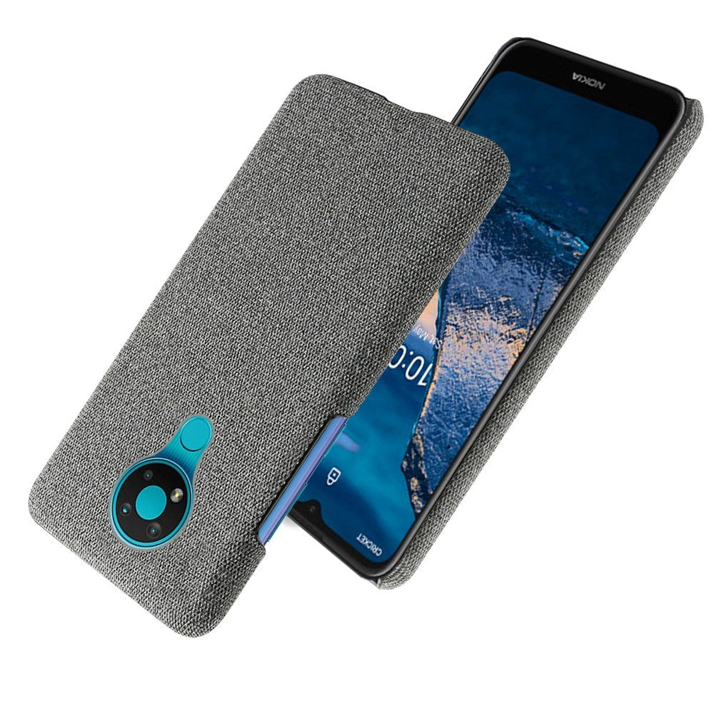 Nokia 3.4 Stofbetrukket Plastik Cover - Mørke Grå