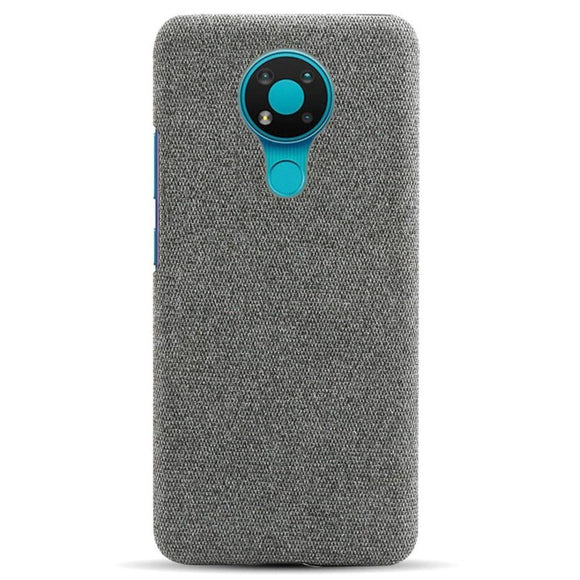 Nokia 3.4 Stofbetrukket Plastik Cover - Mørke Grå