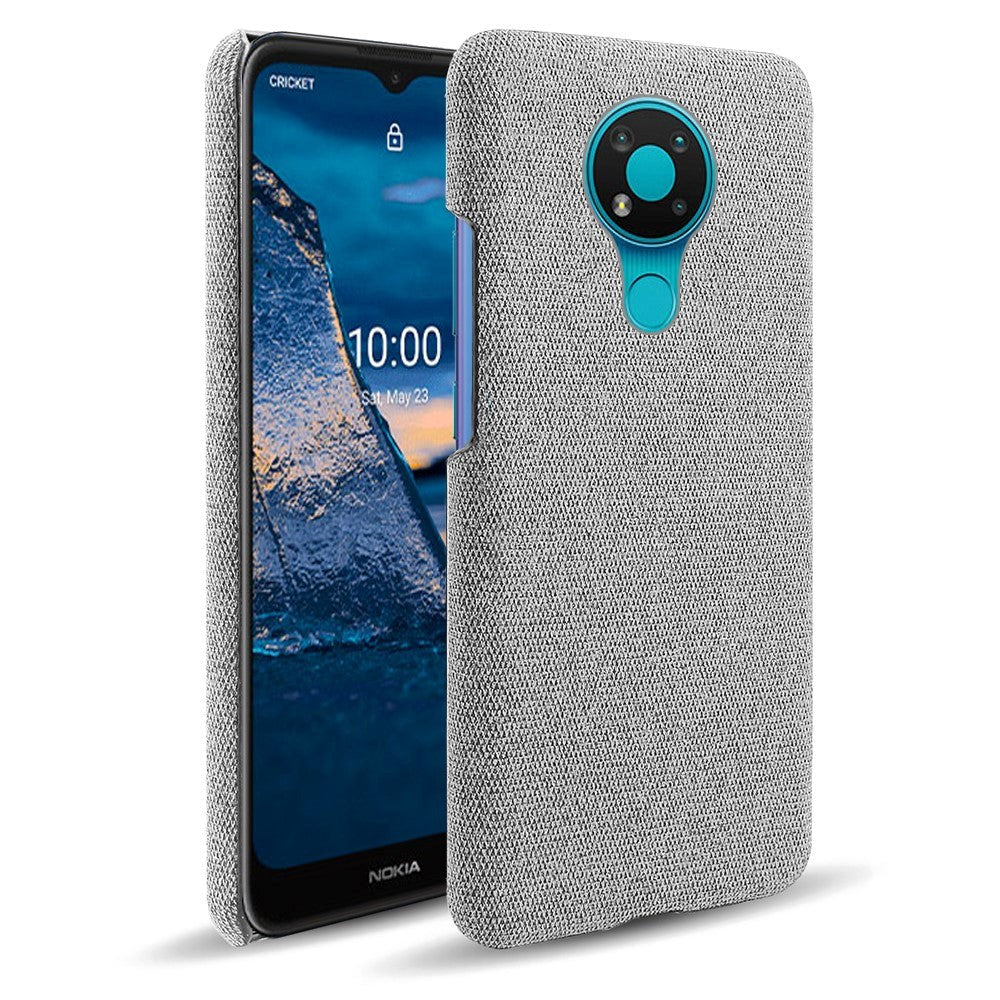 Nokia 3.4 Stofbetrukket Plastik Cover - Grå