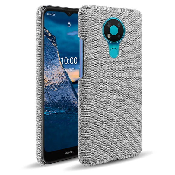 Nokia 3.4 Stofbetrukket Plastik Cover - Grå