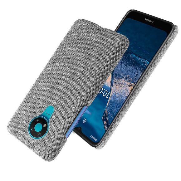 Nokia 3.4 Stofbetrukket Plastik Cover - Grå