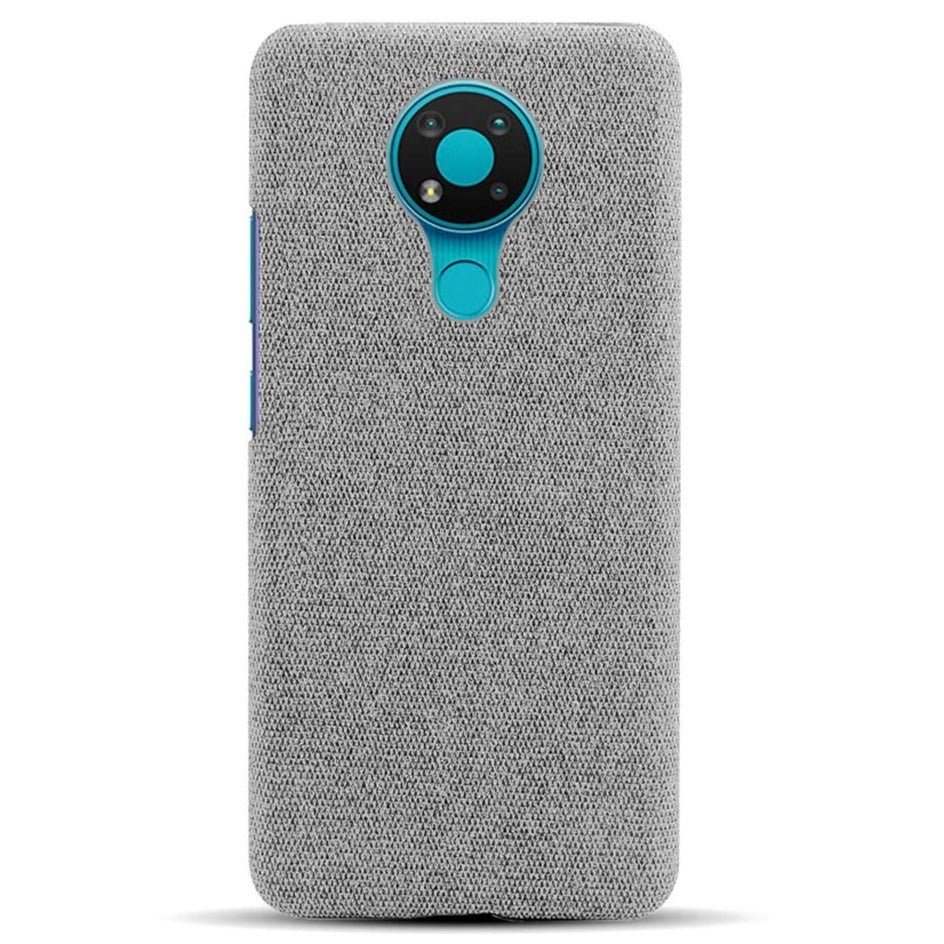 Nokia 3.4 Stofbetrukket Plastik Cover - Grå