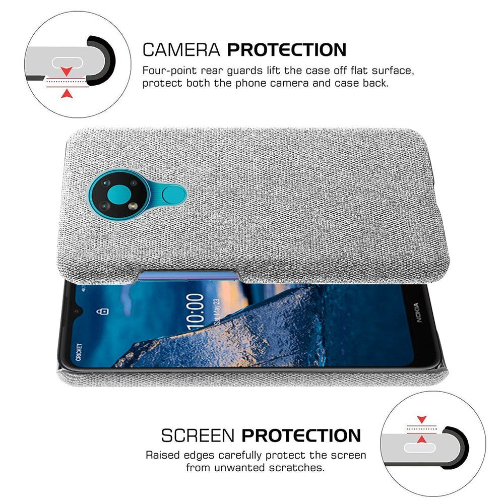 Nokia 3.4 Stofbetrukket Plastik Cover - Grå