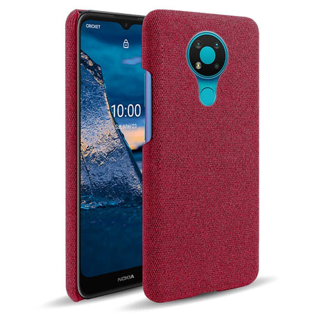Nokia 3.4 Stofbetrukket Plastik Cover - Rød
