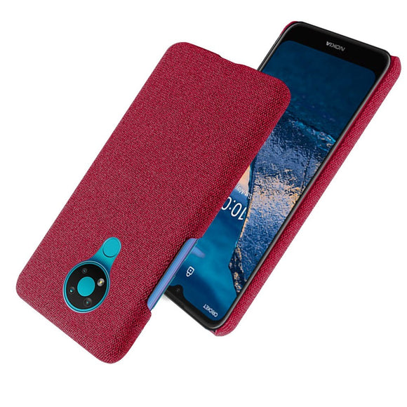Nokia 3.4 Stofbetrukket Plastik Cover - Rød