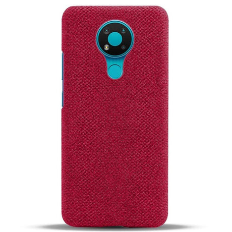 Nokia 3.4 Stofbetrukket Plastik Cover - Rød