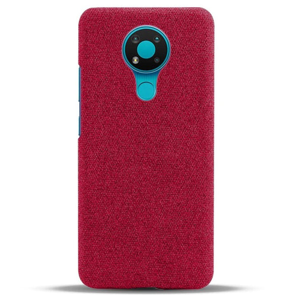 Nokia 3.4 Stofbetrukket Plastik Cover - Rød