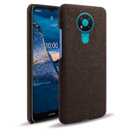 Nokia 3.4 Stofbetrukket Plastik Cover - Brun