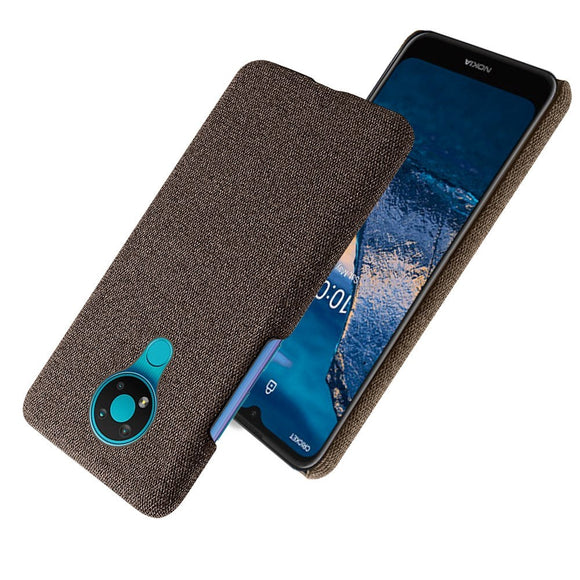 Nokia 3.4 Stofbetrukket Plastik Cover - Brun