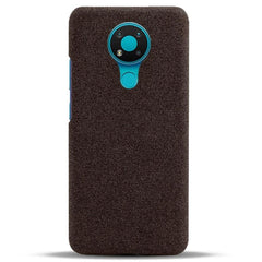 Nokia 3.4 Stofbetrukket Plastik Cover - Brun