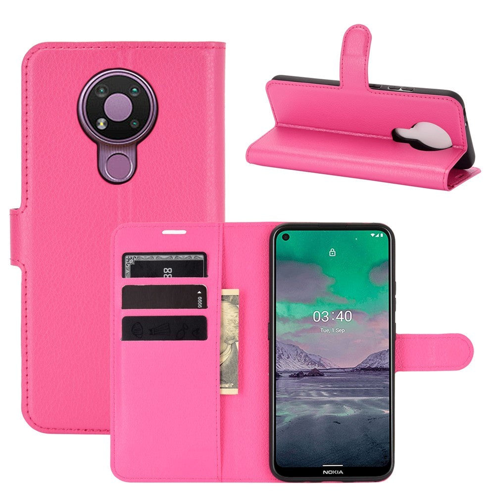 Nokia 3.4 Klassisk Læder Cover m. Pung - Rosa