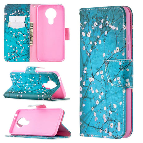 Nokia 3.4 Læder Cover m. Pung - Blomster