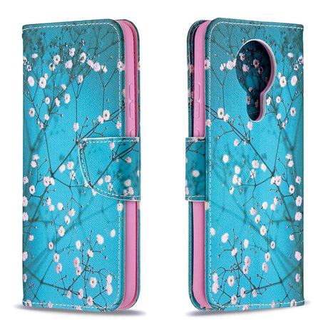 Nokia 3.4 Læder Cover m. Pung - Blomster