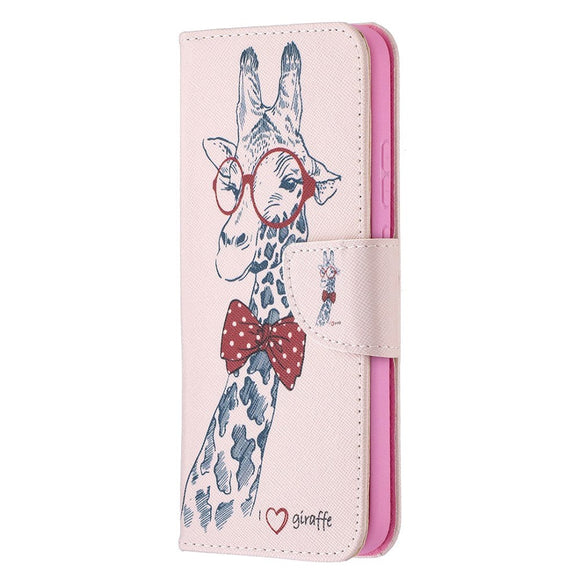 Nokia 3.4 Læder Cover m. Pung - Giraf