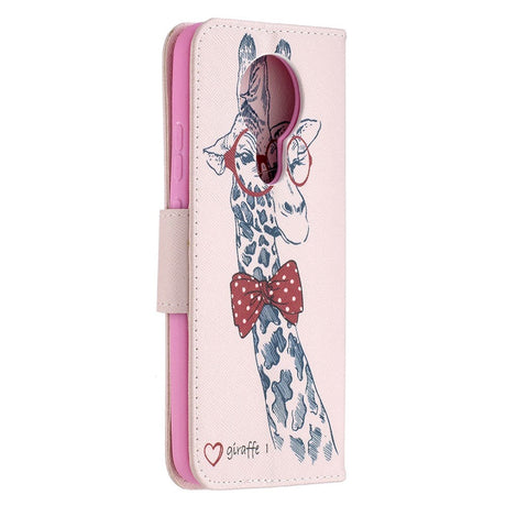 Nokia 3.4 Læder Cover m. Pung - Giraf