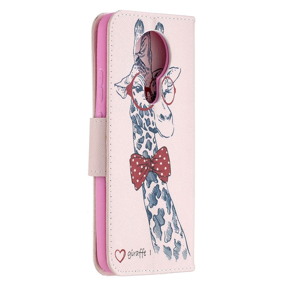 Nokia 3.4 Læder Cover m. Pung - Giraf