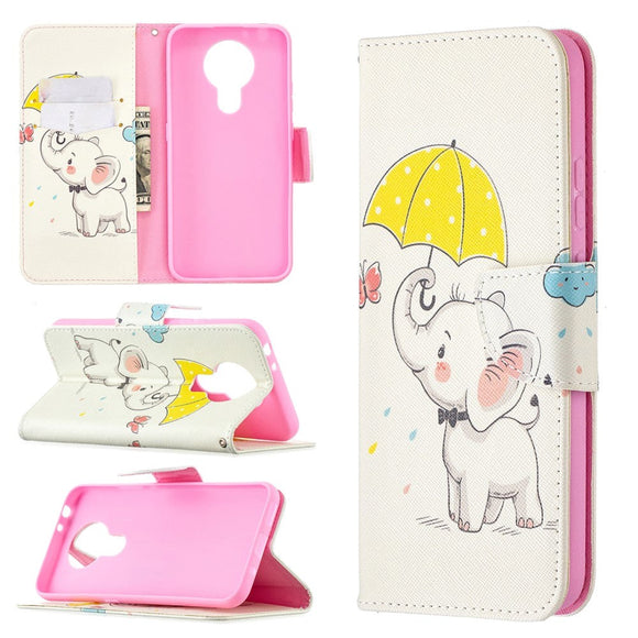 Nokia 3.4 Flip Cover m. Pung - Elefant med Paraply