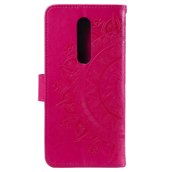 Nokia 2.4 Læder Cover m. Pung - Mandala Mønster Rose