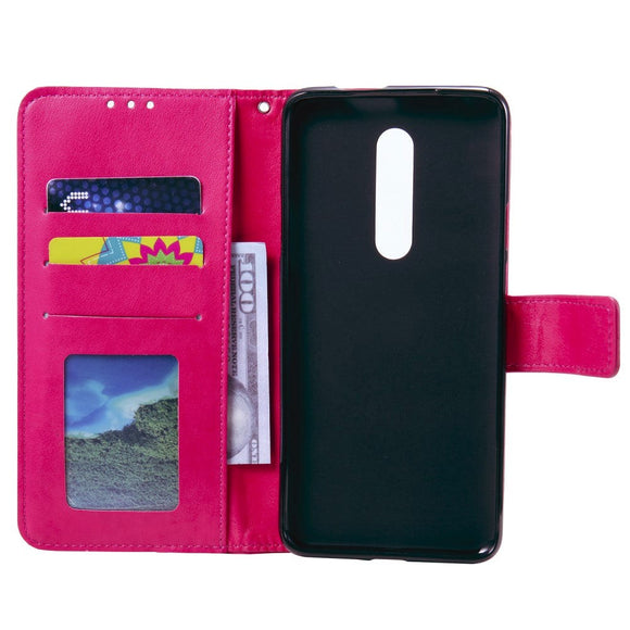 Nokia 2.4 Læder Cover m. Pung - Mandala Mønster Rose