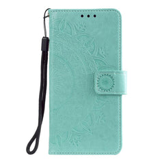 Nokia 2.4 Læder Cover m. Pung - Mandala Mønster Cyan