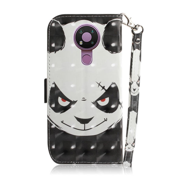 Nokia 3.4 Light Spot Læder Flip Cover - Sur Panda