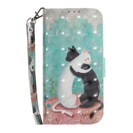 Nokia 3.4 Light Spot Læder Flip Cover - Krammende Katte