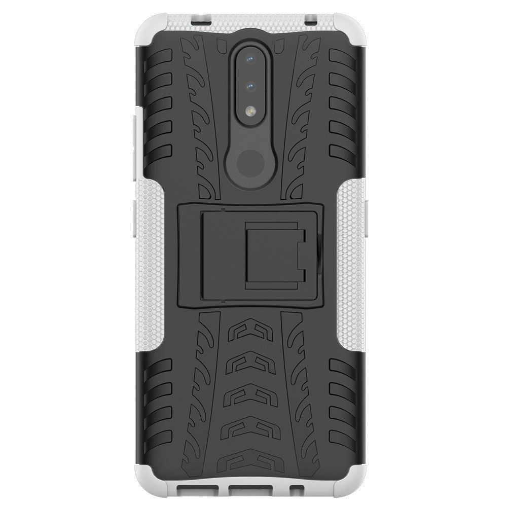 Nokia 2.4 Hybrid Håndværker Cover m. Kickstand - Sort / Hvid