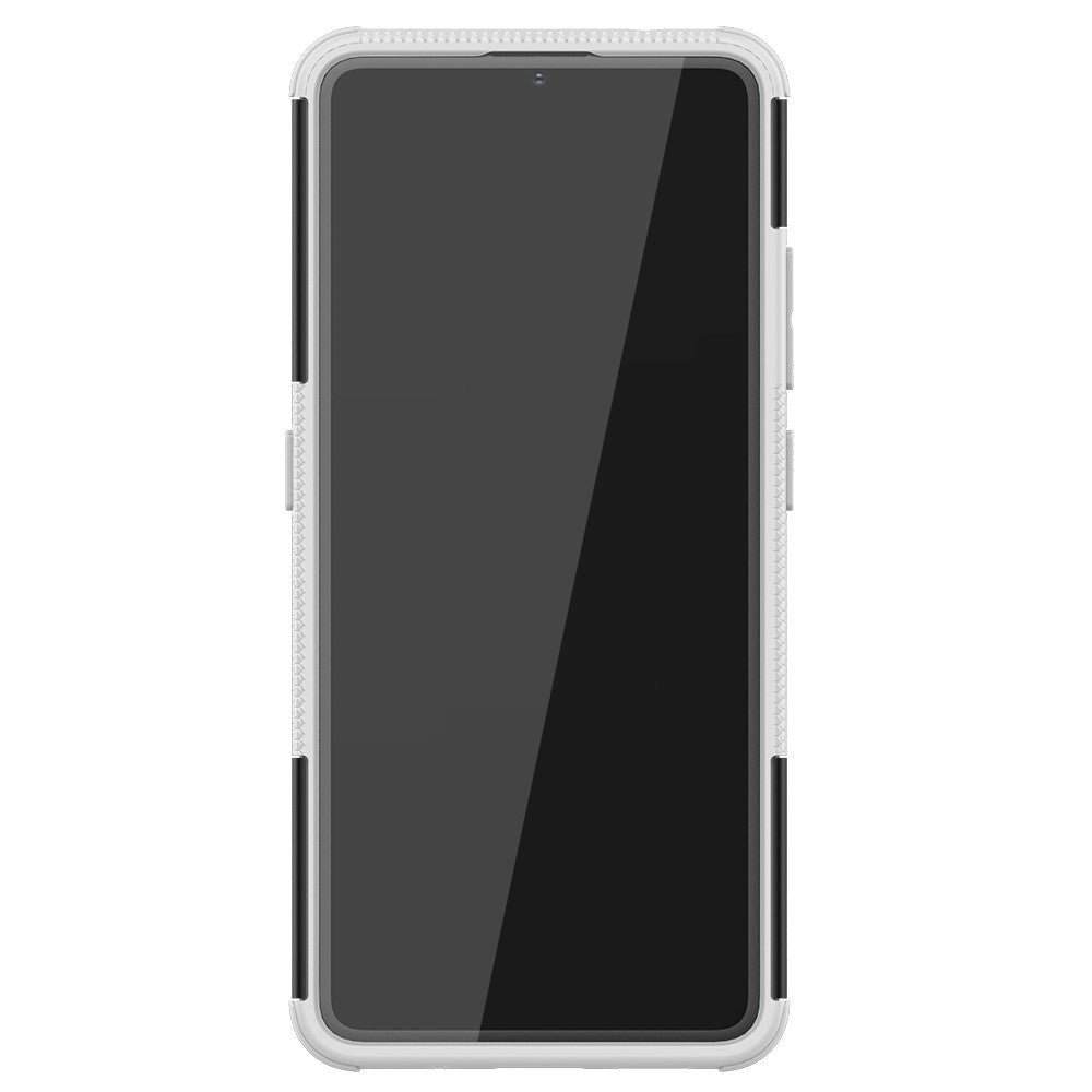 Nokia 2.4 Hybrid Håndværker Cover m. Kickstand - Sort / Hvid