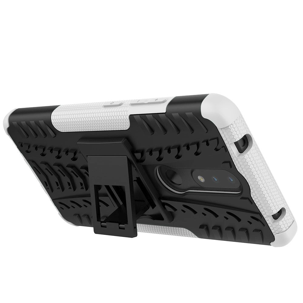 Nokia 2.4 Hybrid Håndværker Cover m. Kickstand - Sort / Hvid
