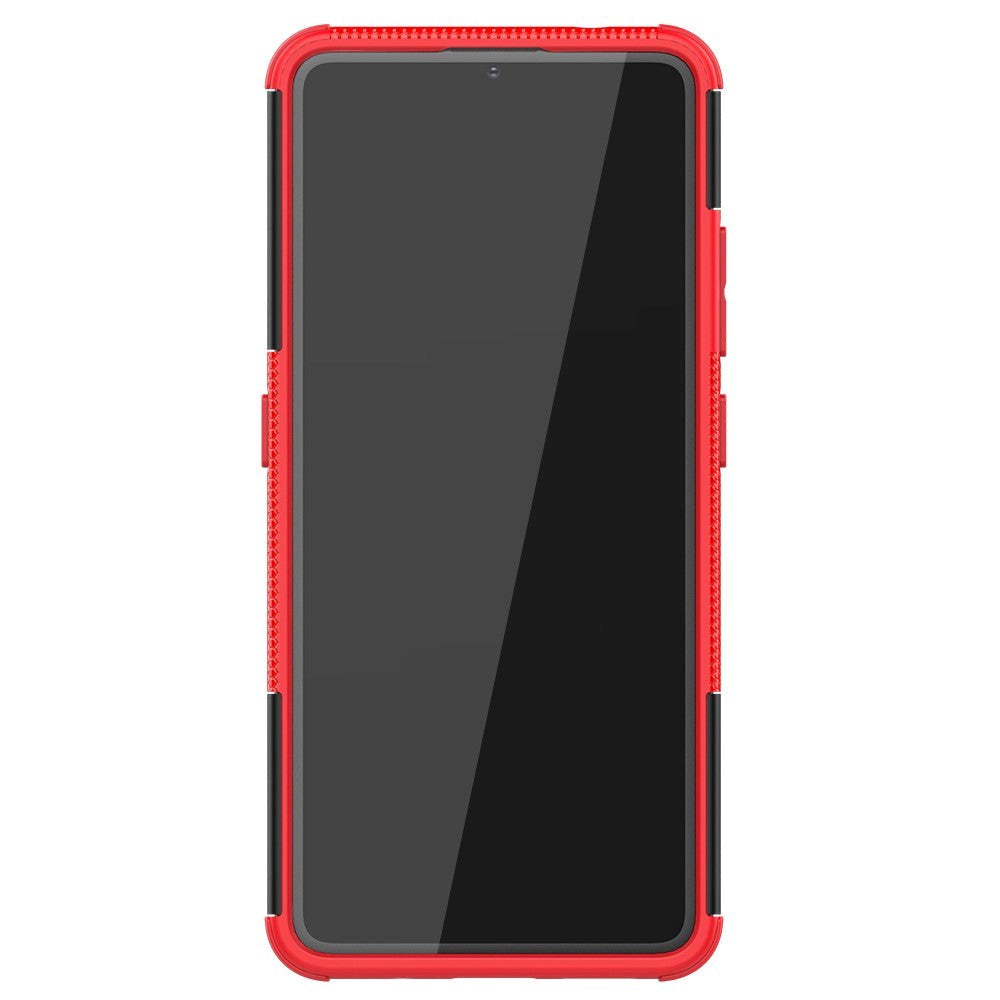 Nokia 2.4 Hybrid Håndværker Cover m. Kickstand - Sort / Rød