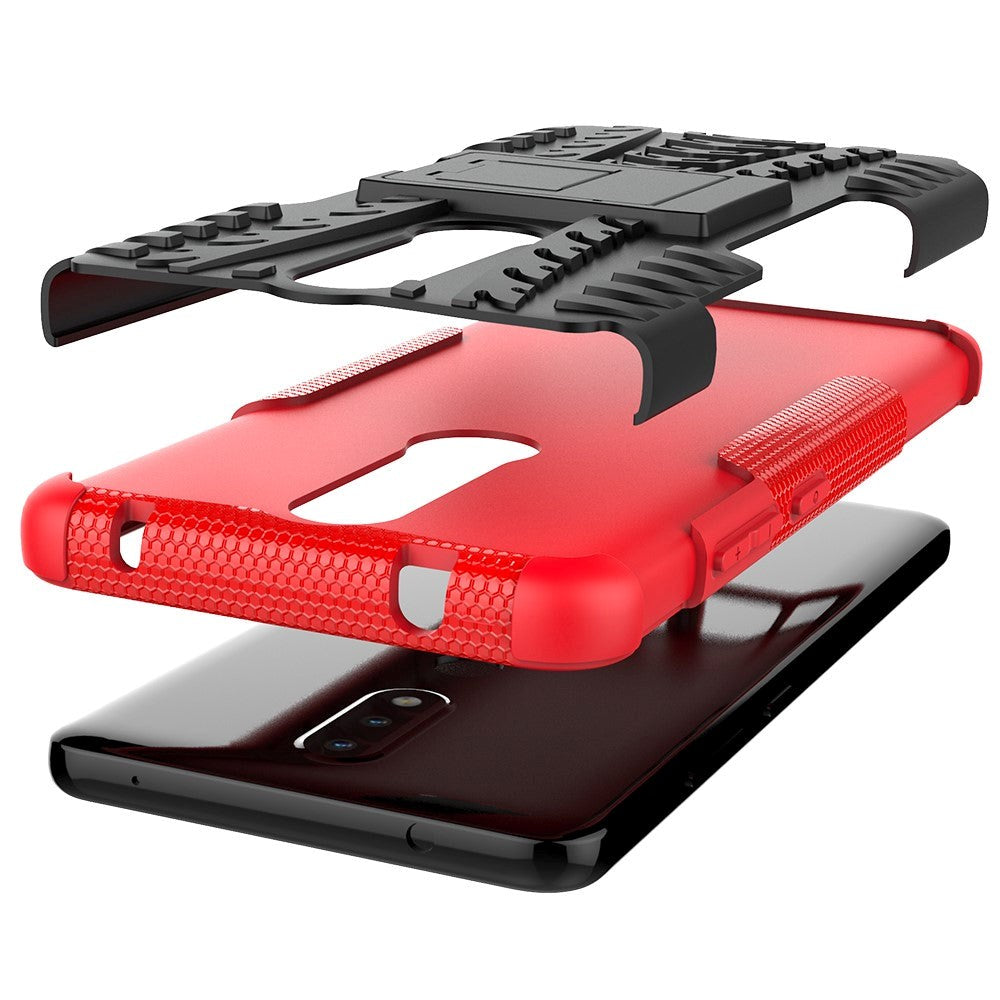 Nokia 2.4 Hybrid Håndværker Cover m. Kickstand - Sort / Rød