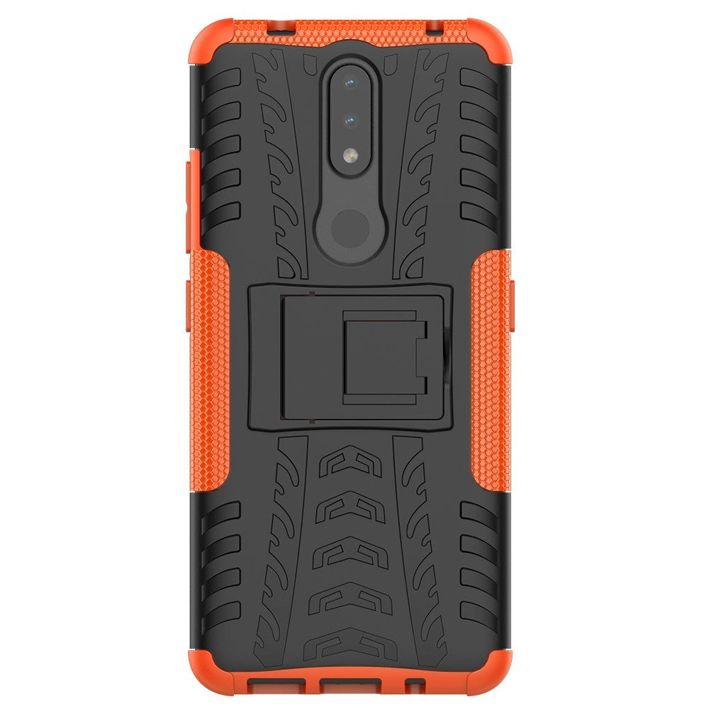 Nokia 2.4 Hybrid Håndværker Cover m. Kickstand - Sort / Orange