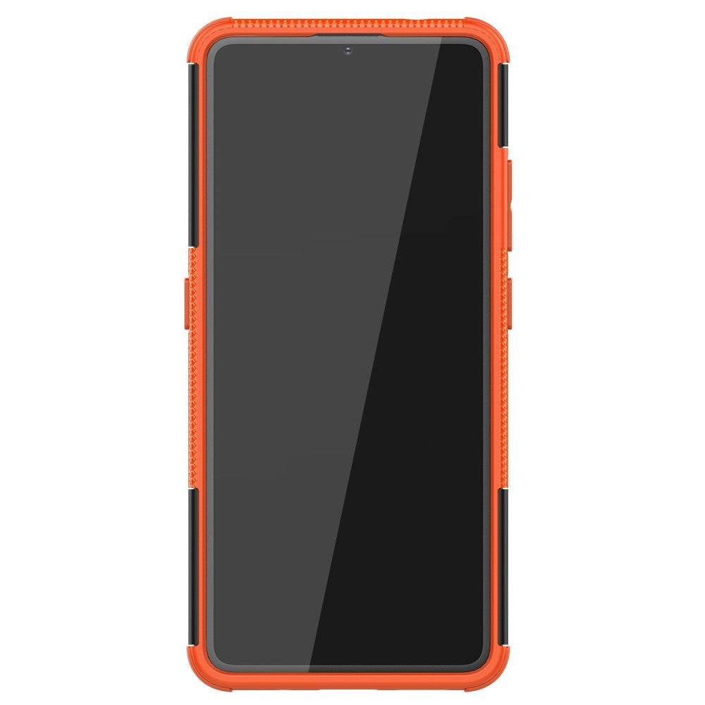 Nokia 2.4 Hybrid Håndværker Cover m. Kickstand - Sort / Orange