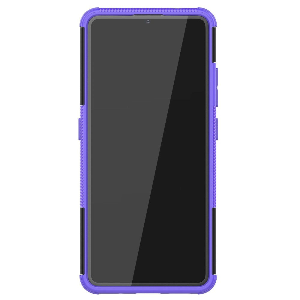 Nokia 2.4 Hybrid Håndværker Cover m. Kickstand - Sort / Lilla