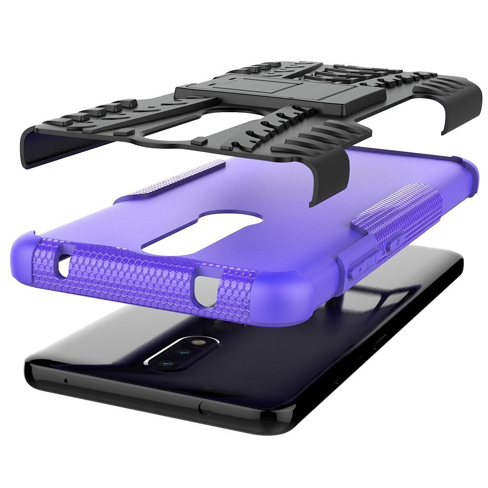 Nokia 2.4 Hybrid Håndværker Cover m. Kickstand - Sort / Lilla