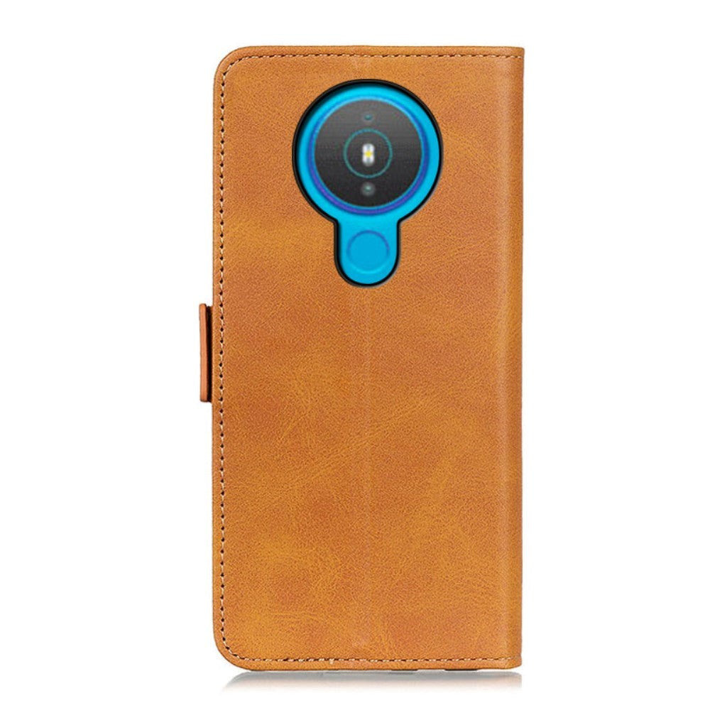 Nokia 1.4 Blødt Læder Cover m. Pung - Lysebrun