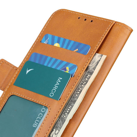 Nokia 1.4 Blødt Læder Cover m. Pung - Lysebrun