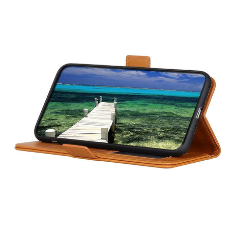 Nokia 1.4 Blødt Læder Cover m. Pung - Lysebrun