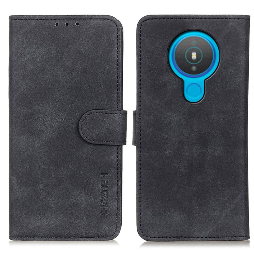 Nokia 1.4 KHAZNEH Retro Læder Cover m. Pung - Sort