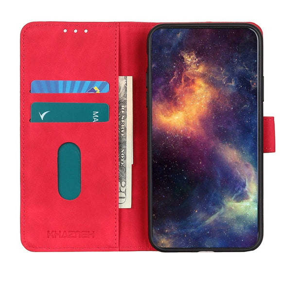 Nokia 1.4 KHAZNEH Retro Læder Cover m. Pung - Rød
