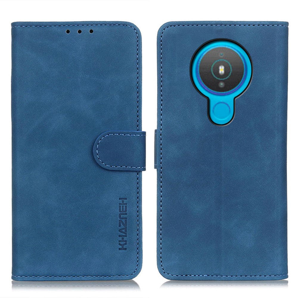 Nokia 1.4 KHAZNEH Retro Læder Cover m. Pung - Blå
